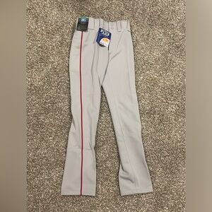 Mizuno Youth Boys’ MVP Pro Piped Baseball Pants - Gray/Red - Youth Large size